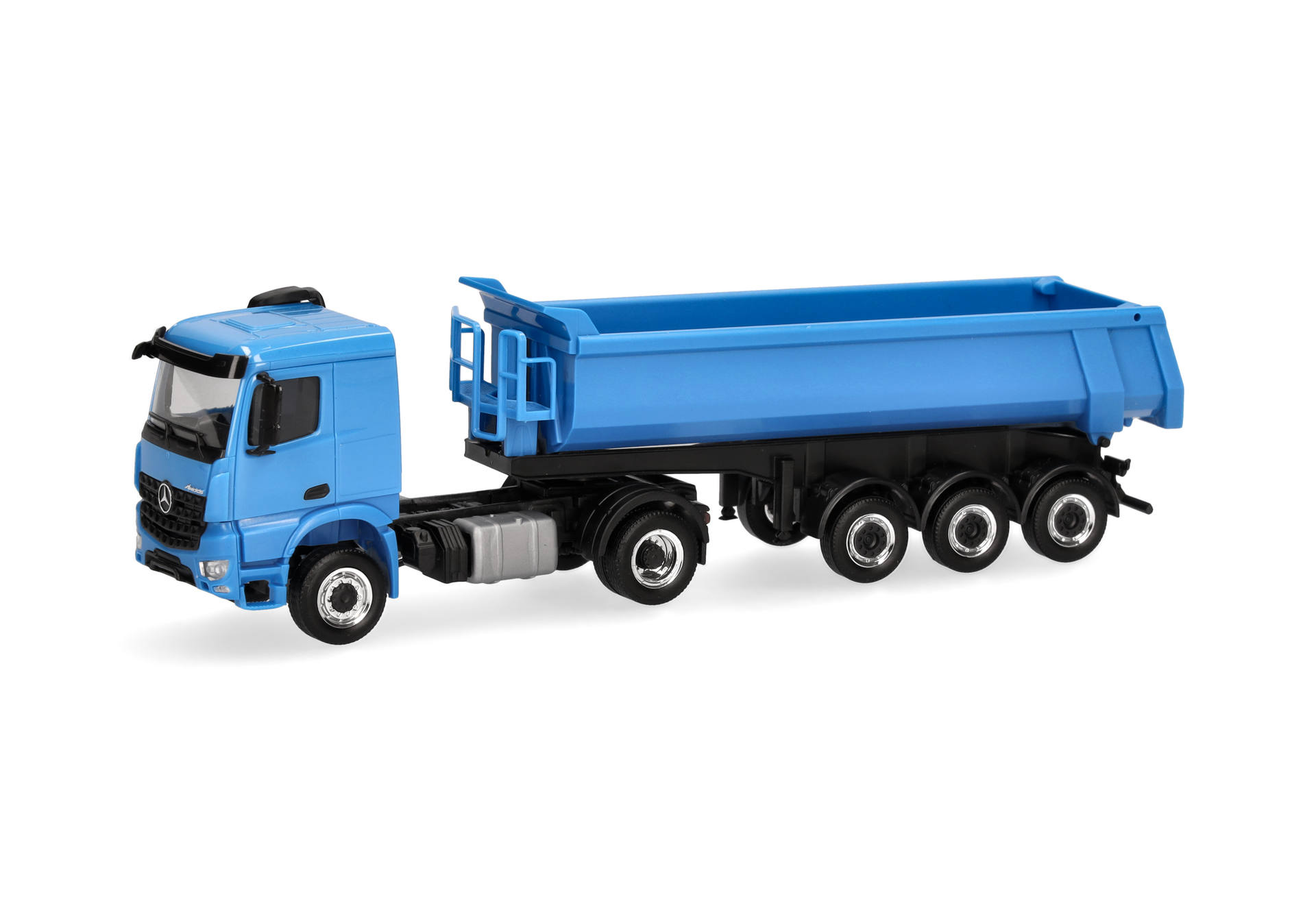 Mercedes-Benz Arocs 2.3 M dump semitrailer truck, blue