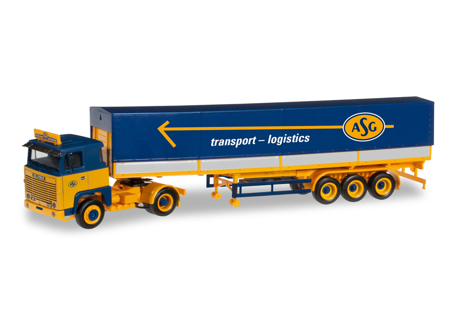 Scania 141 Planen-Sattelzug "ASG" (S)