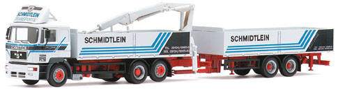 Man F2000 Baustoff tandem hanger train with loading crane 3A/2A