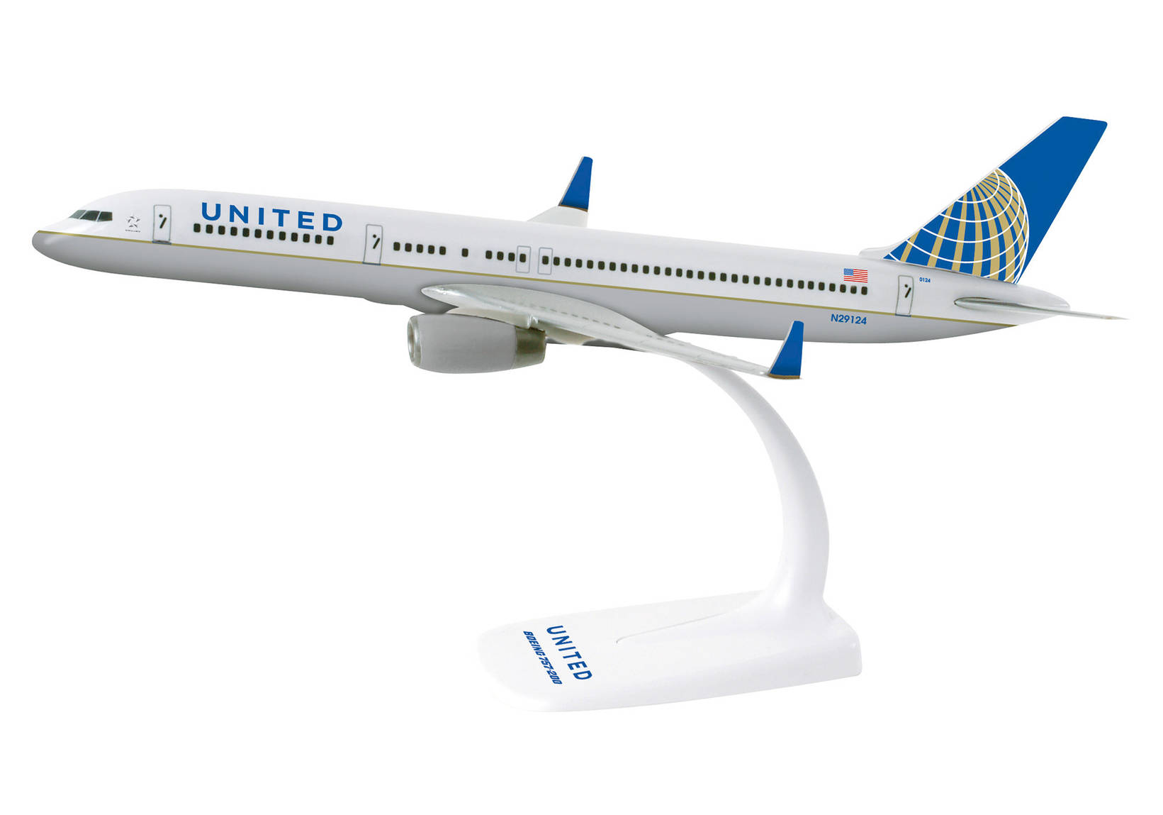 United Airlines Boeing 757-200 (new 2010 colors). This item comes / came in Wooster branded packaging.