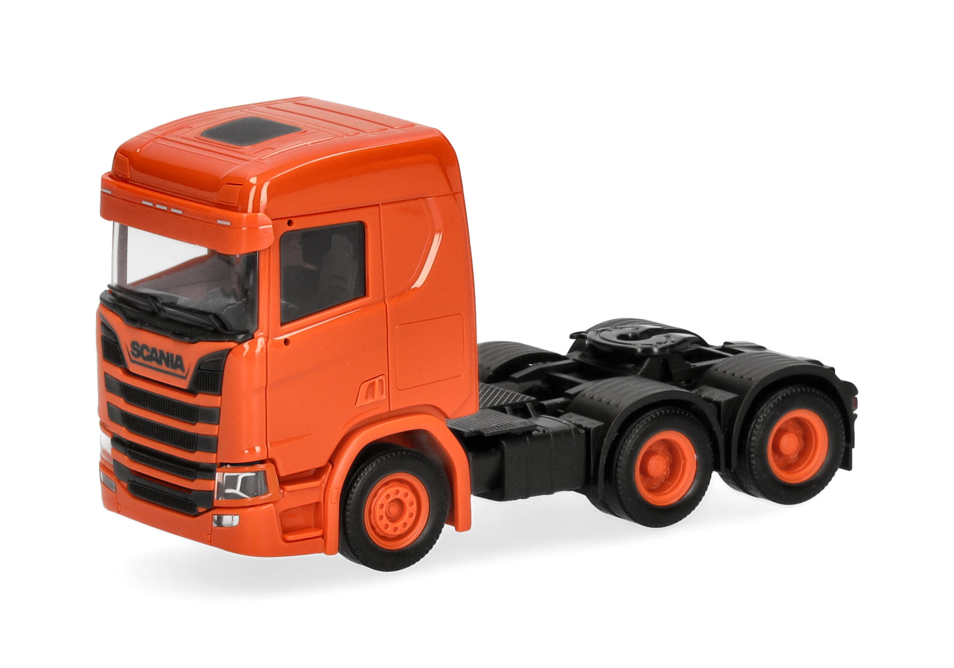 truck, tractor, semi-truck, cab, orange