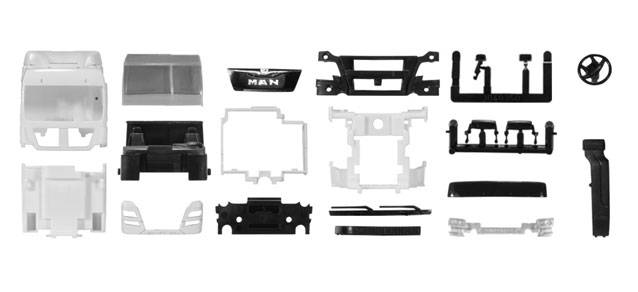 Driver's cabin MAN TGX XLX Euro 6 with side skirting and roof spoiler Content: 2 pcs.
