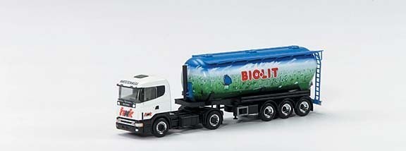 Scania 124 HL Kippsilo saddle train 2a/3a