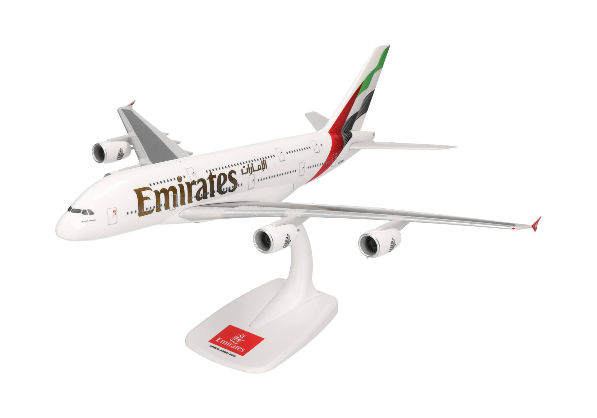 airplane model, Emirates, jet model, boarded stand, toy replica