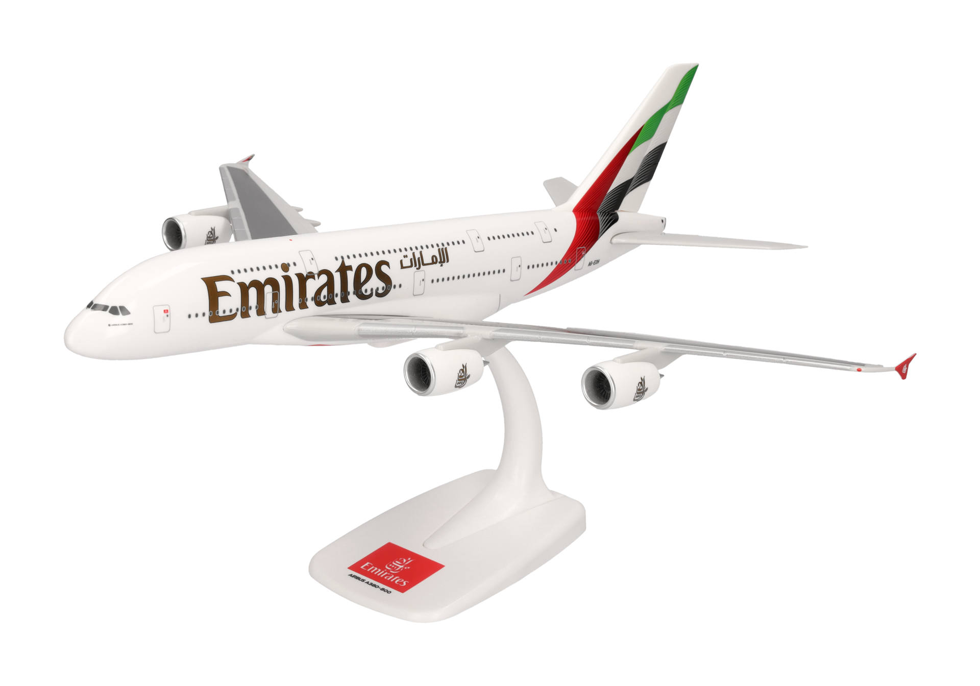 airplane model, Emirates, jet model, boarded stand, toy replica