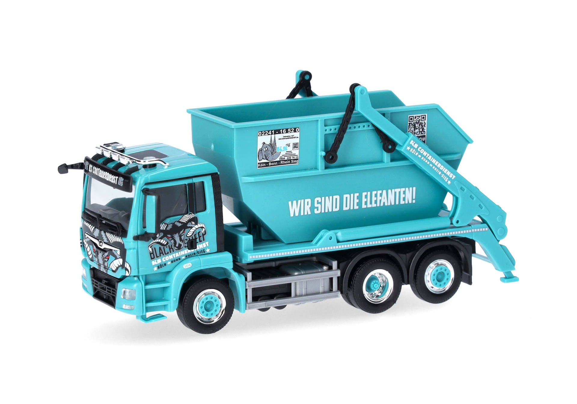 MAN TGS M Euro6c skip loader AK 16 "KS Containerdienst/Black Sheep"