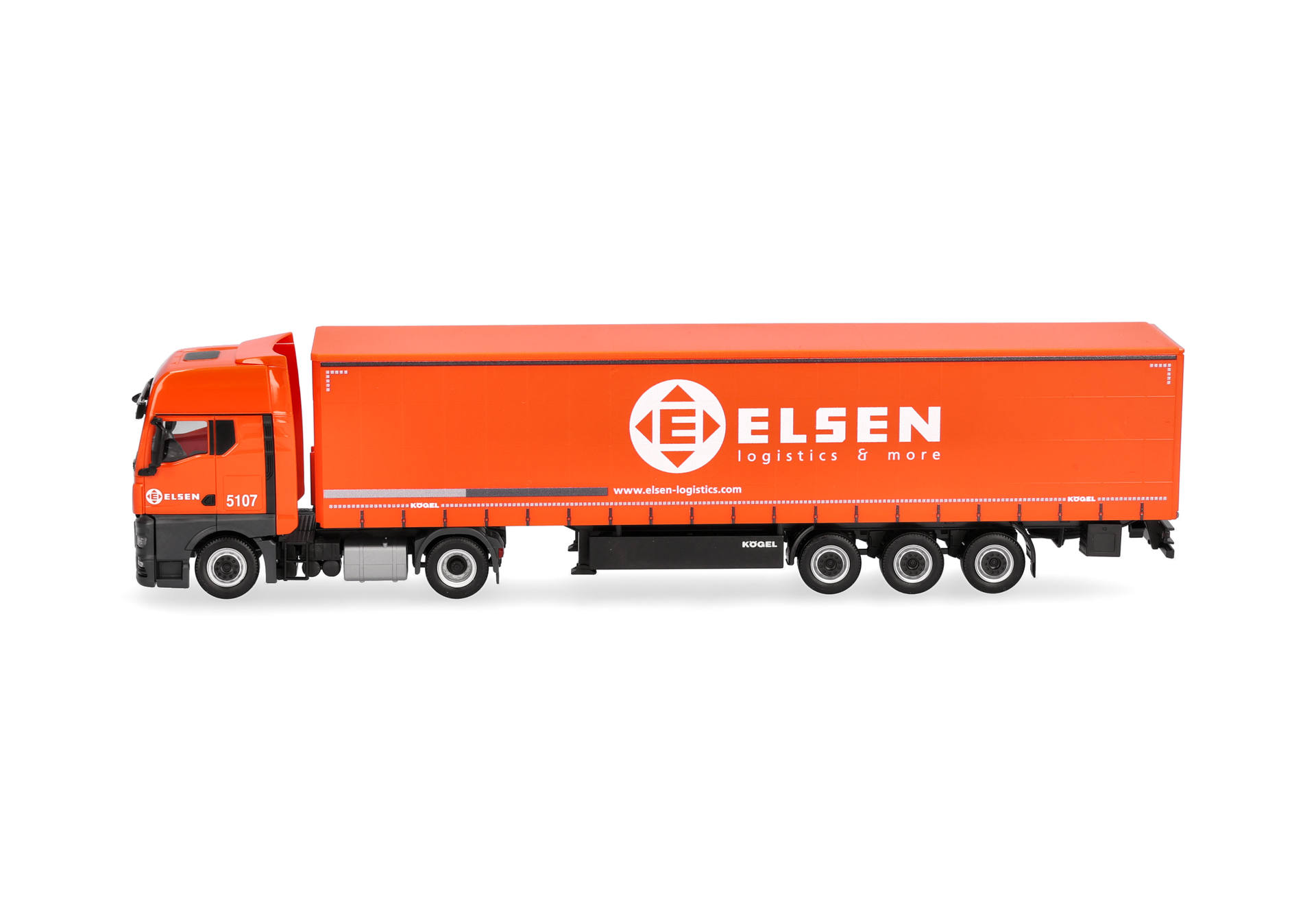 truck, lorry, trailer, orange, logistics