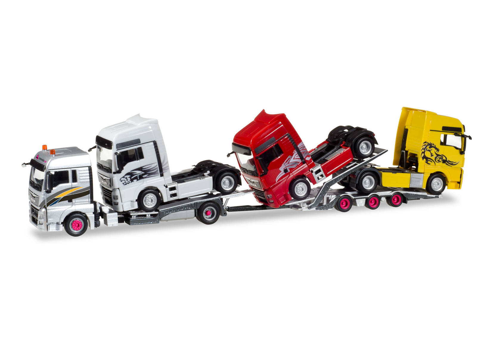MAN TGX XLX Euro 6c LKW-Transporter-Hängerzug mit Ladung MAN Zugmaschinen "Transordizia" (E) (mit beweglichen Laderampen!)