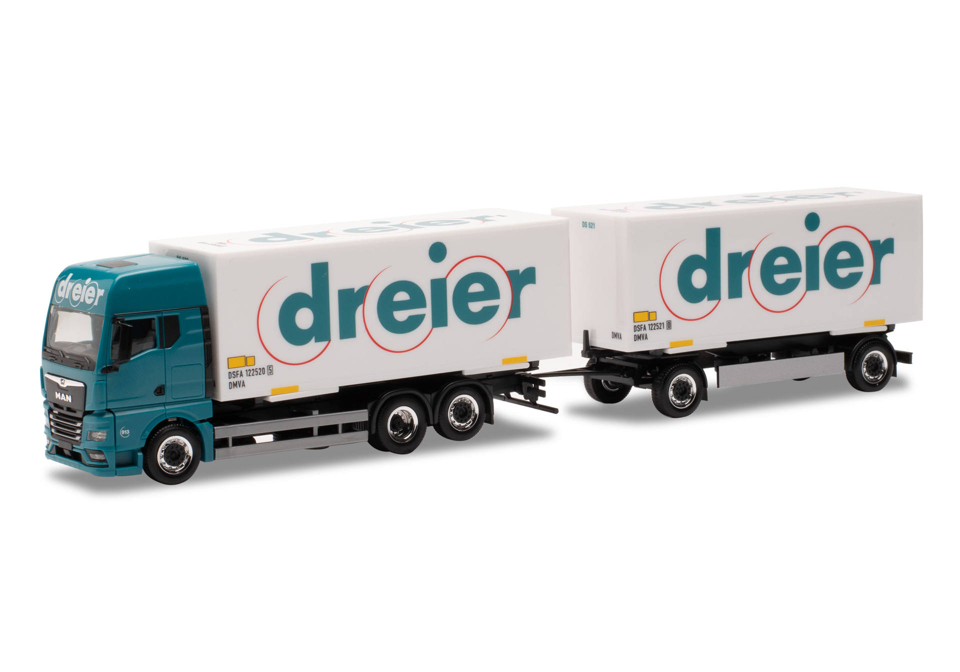 MAN TGX GX interchangeable box trailer truck "Dreier" (Swiss)
