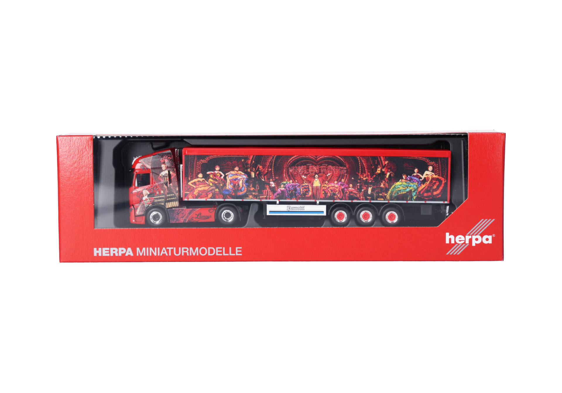 model truck, red truck, deluxe trailer, diecast, plastic packaging