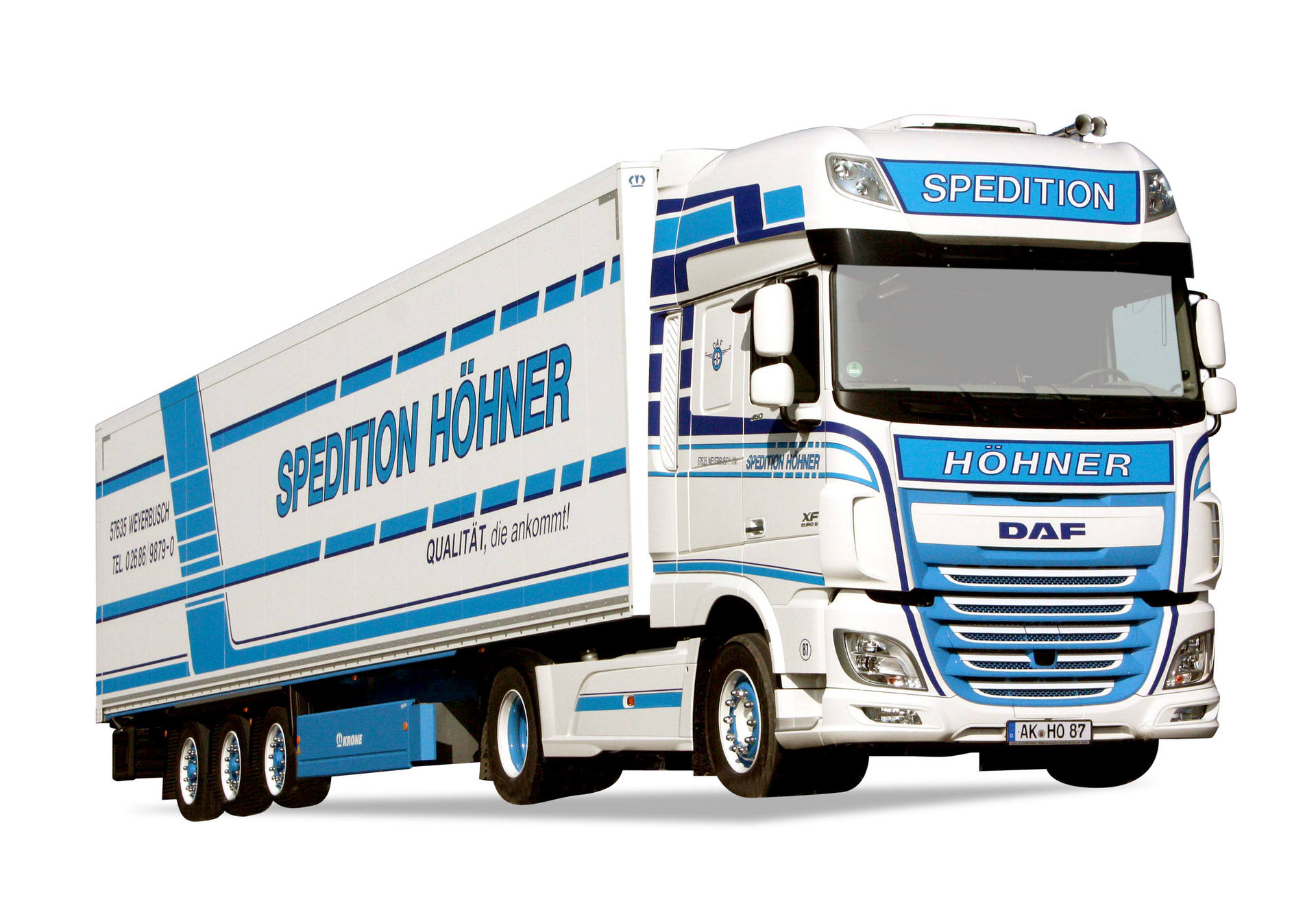 DAF XF 105 Euro 6 Kühlkoffer-Sattelzug "Höhner"