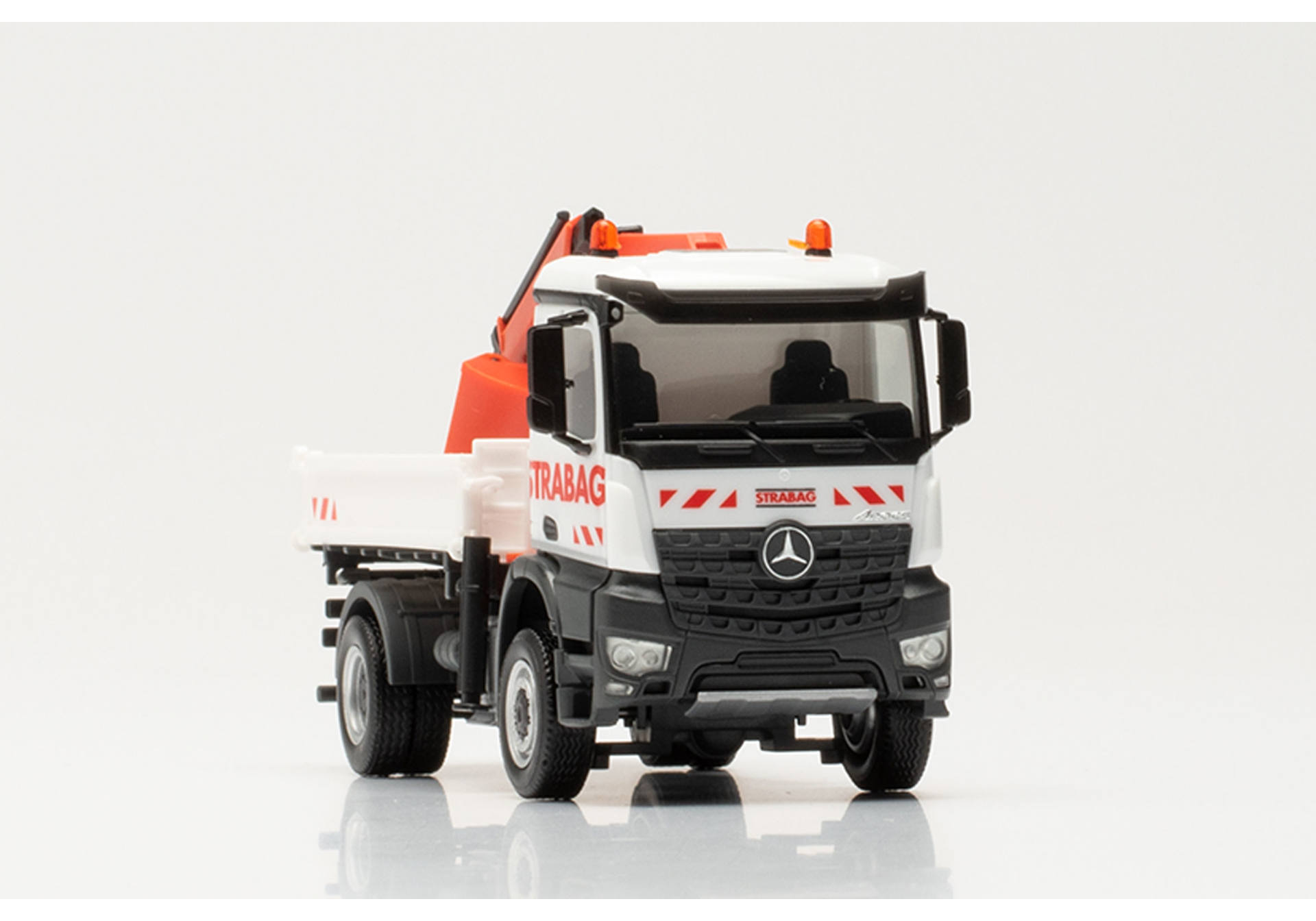 Mercedes-Benz Arocs S three-way tipper with crane STRABAG