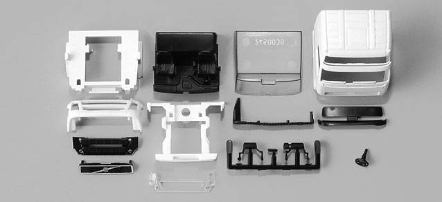 Volvo FH GL XL '02 driver's cabin with sun shield (incl. rear-view mirror)Content: 2 pcs.