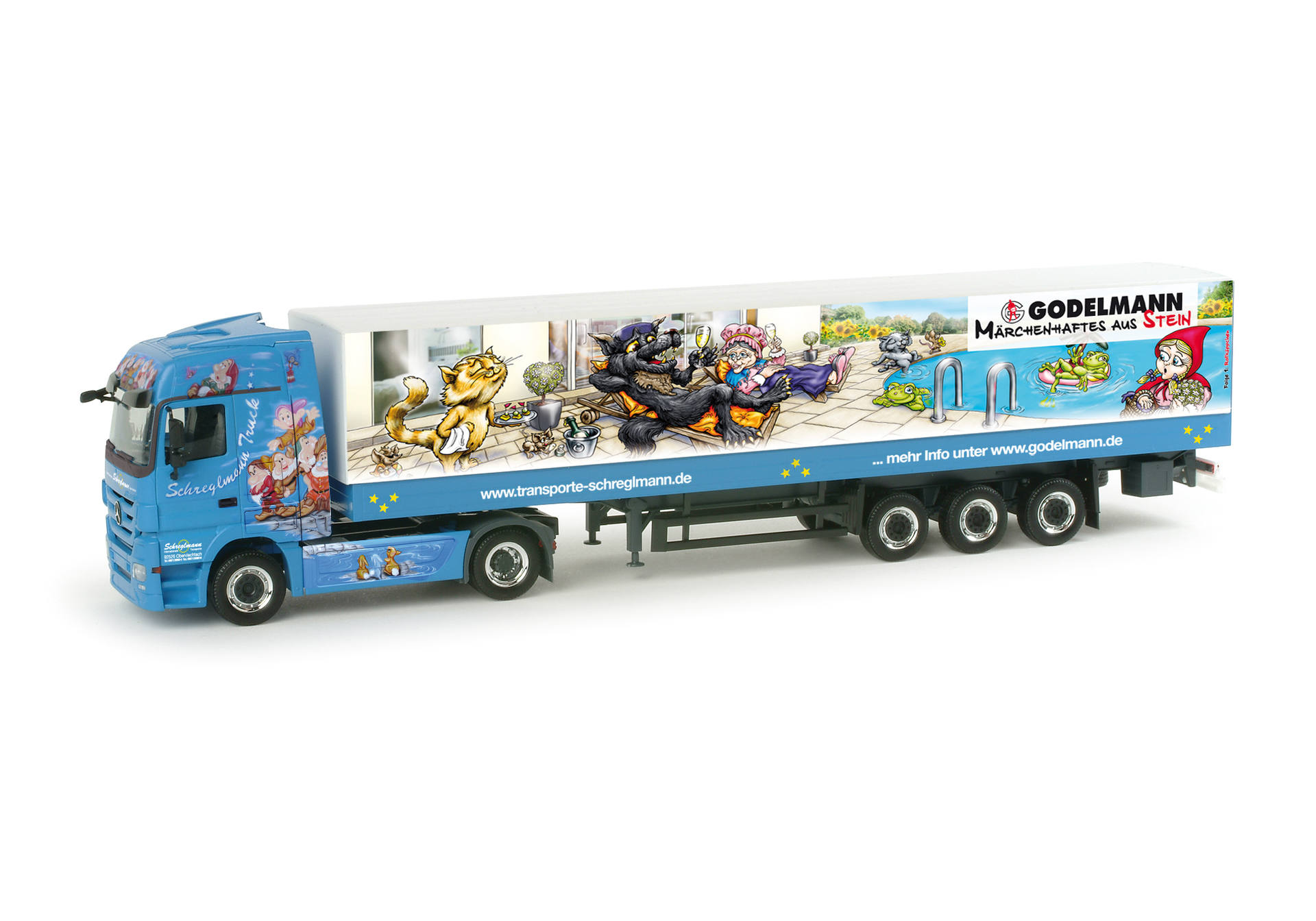 Mercedes-Benz Actros LH canvas semitrailer "Schreglmann / Godelmann Maerchentruck 1"