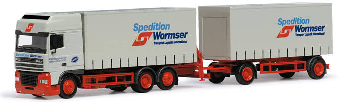 DAF 95 XF SSC Curtain Planner Train with Ladenkran 3a/2a