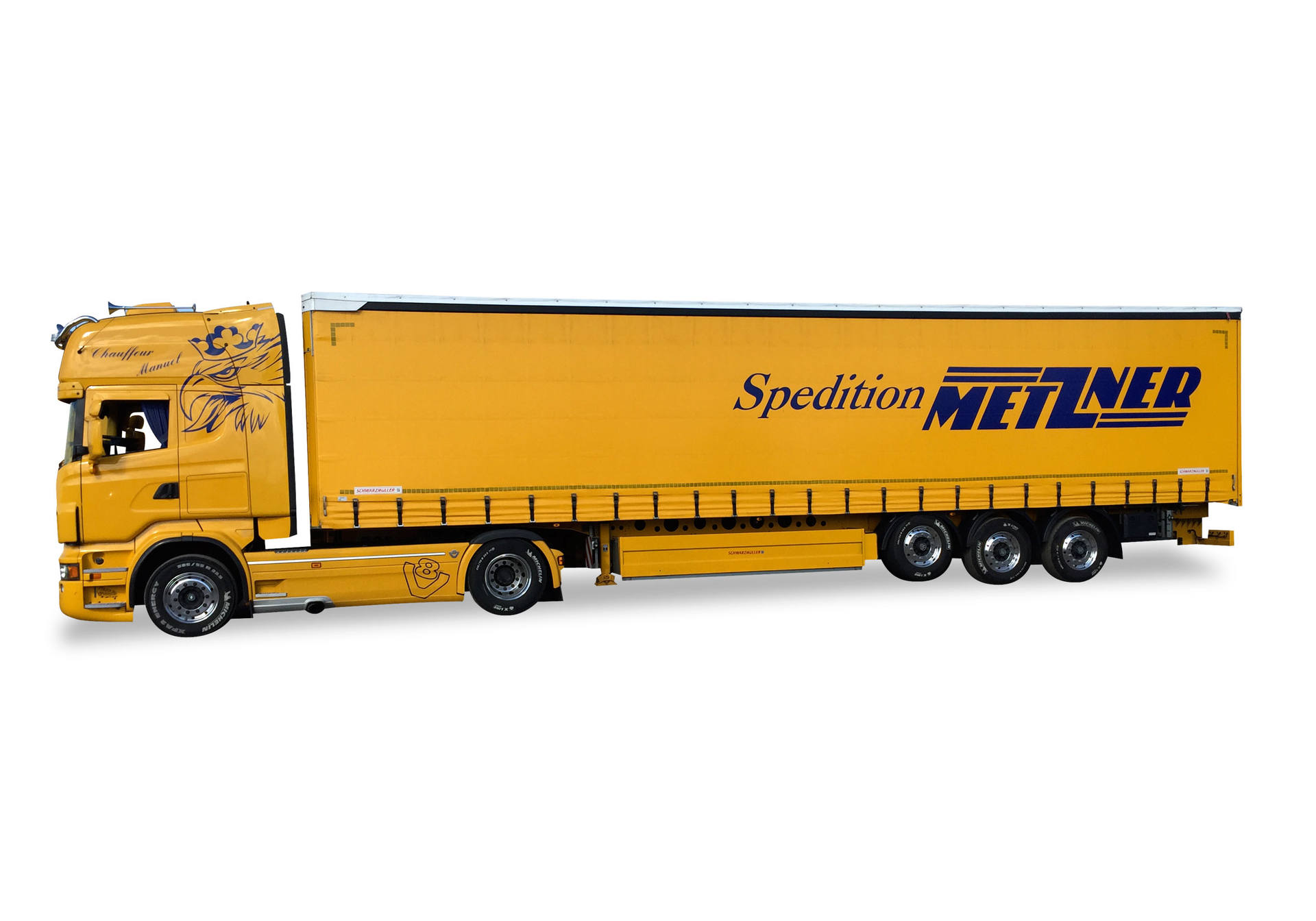Scania R 2013 TL V8 Gardinenplanen-Sattelzug "Spedition Metzner"