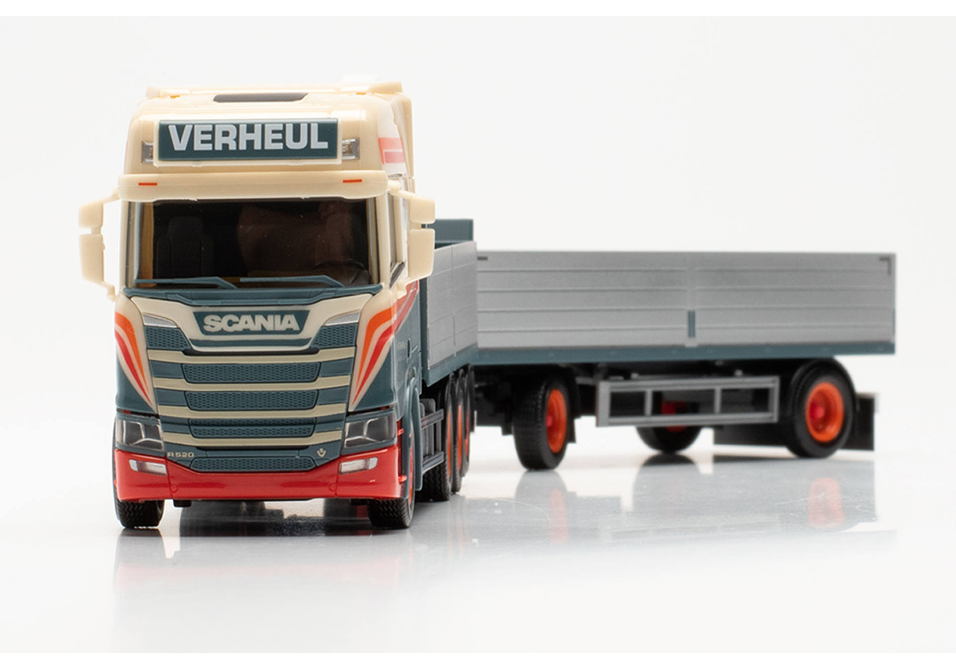 Scania CR 20 HD Pritschen-Hängerzug mit Ladekran „Verheul“ (Niederlande/Twello)