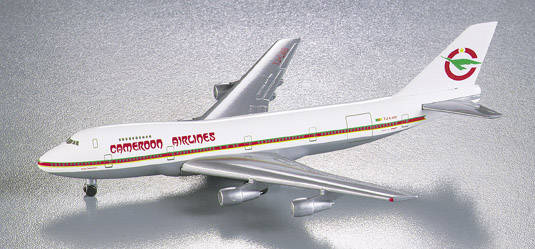 Cameroon Airlines Boeing 747-200 (with wheels and imprinted stand)