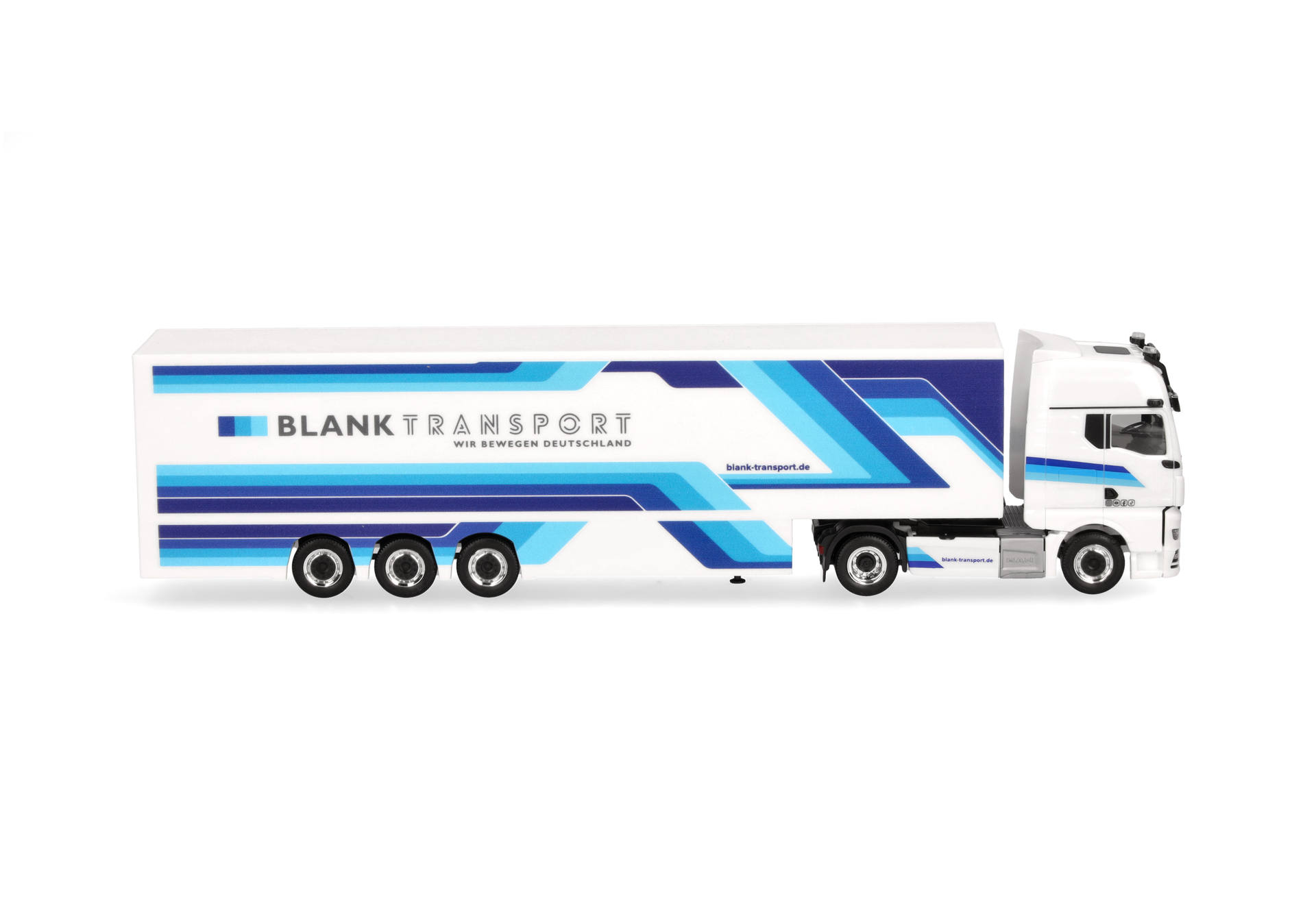 MAN TGX GX box semitrailer truck "Blank Transport"