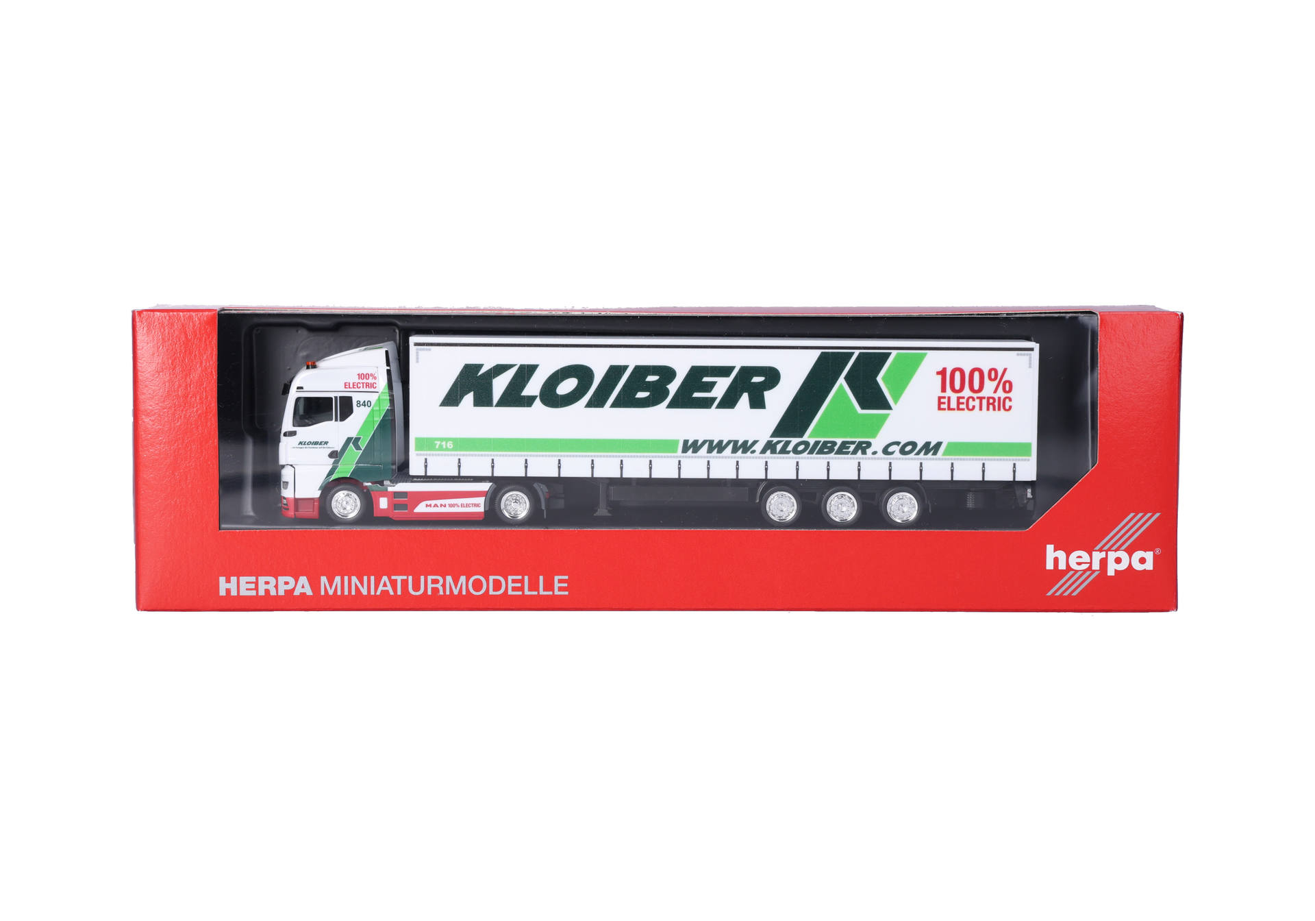 model truck, semi-trailer, truck trailer, diecast scale, red packaging