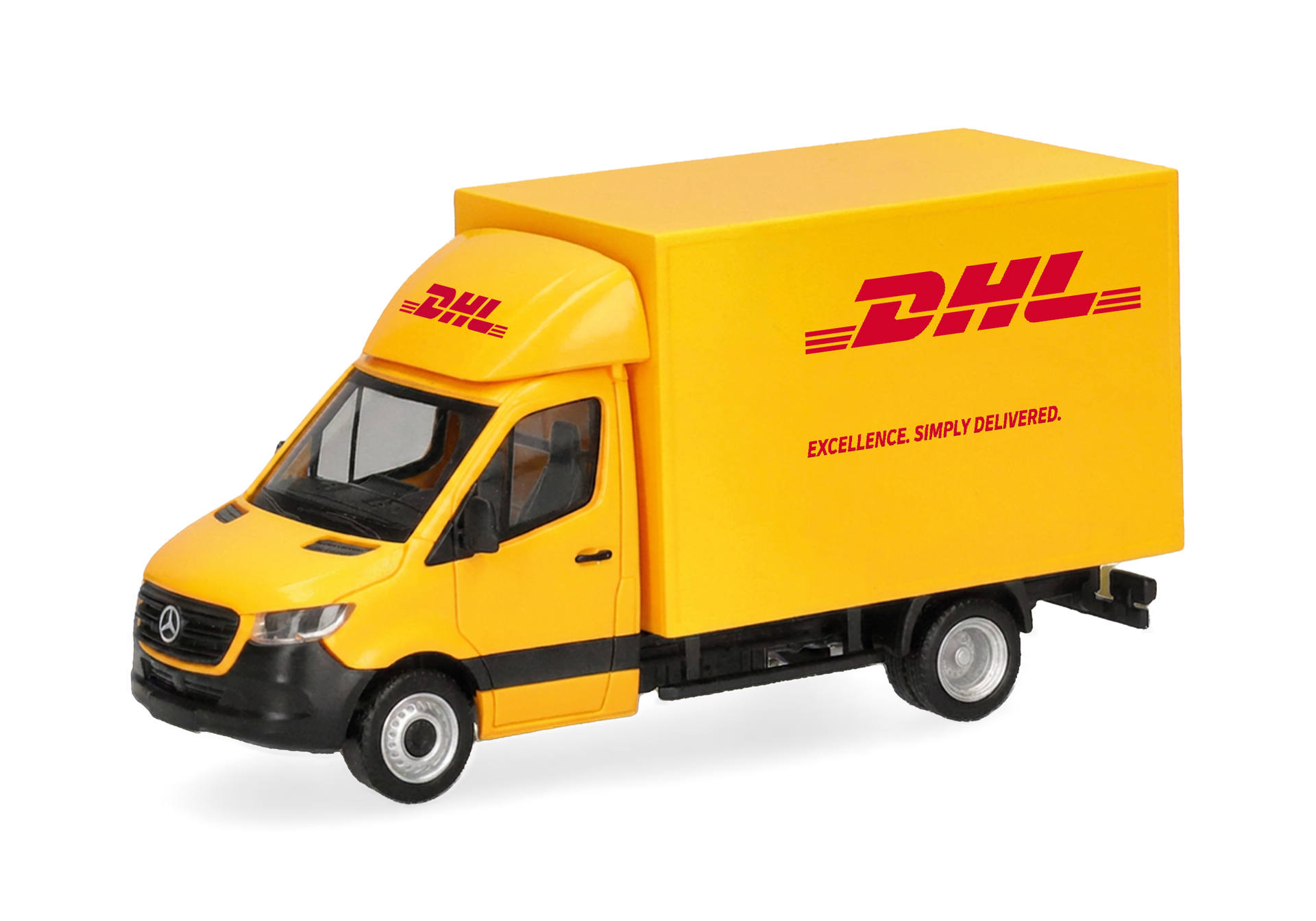 delivery-truck, box-truck, toy, dhl-van, yellow-truck