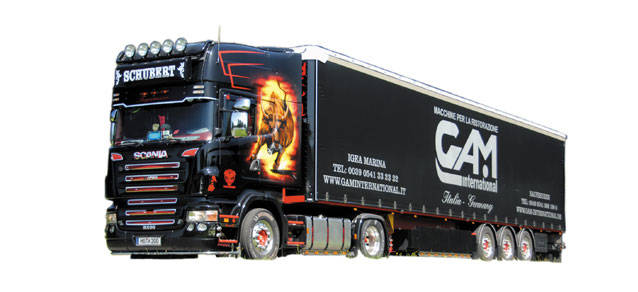 Scania R TL curtain canvas semitrailer "Schubert"