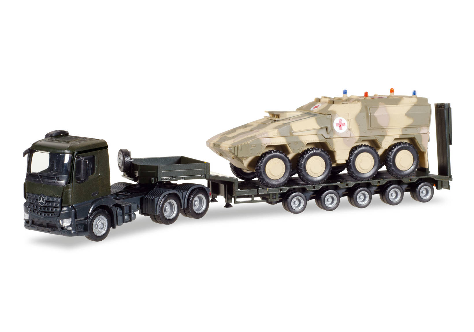 Mercedes-Benz Arocs 6x4 low boy semitrailer with GTK Boxer
