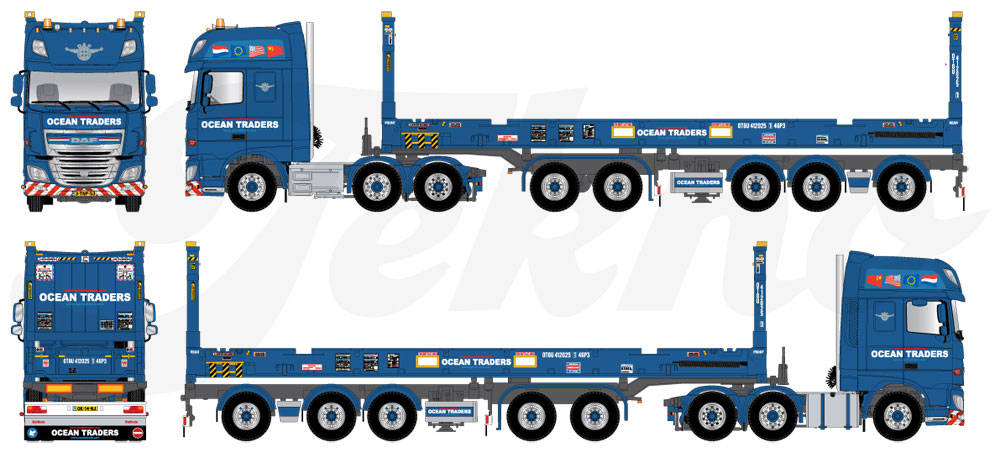 DAF XF 106 Flatcontainer semitrailer "Ocean Traders"