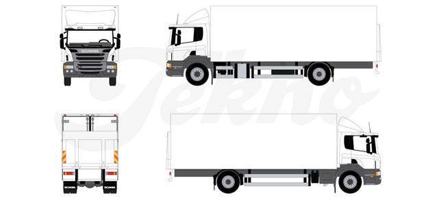 Scania P box truck with liftgate