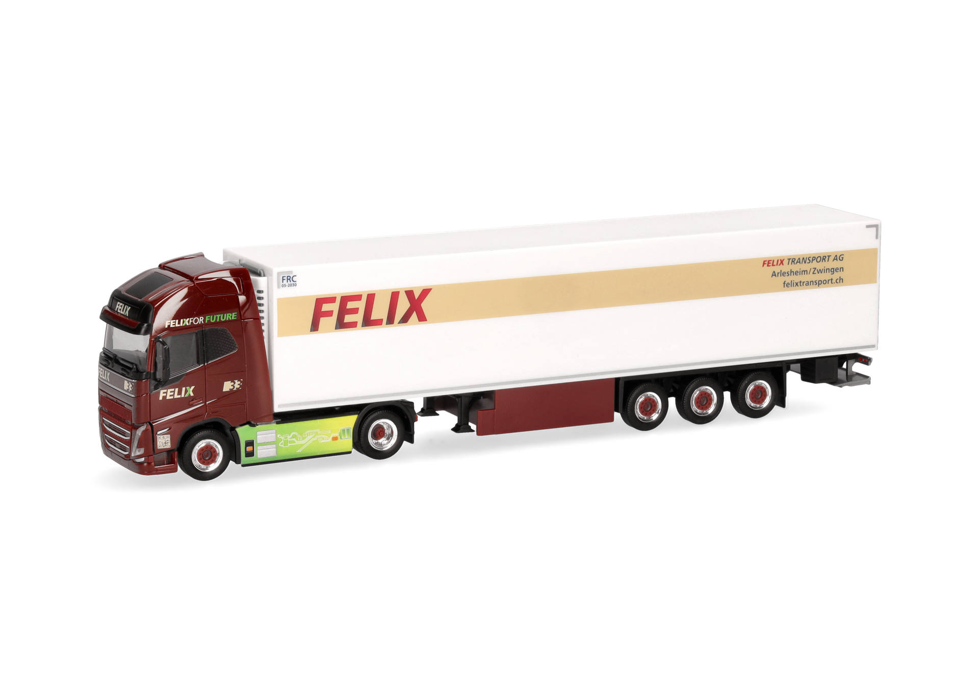 Volvo FH GL XL 2020 Electric refrigerated box semitrailer "Felix", Switzerland