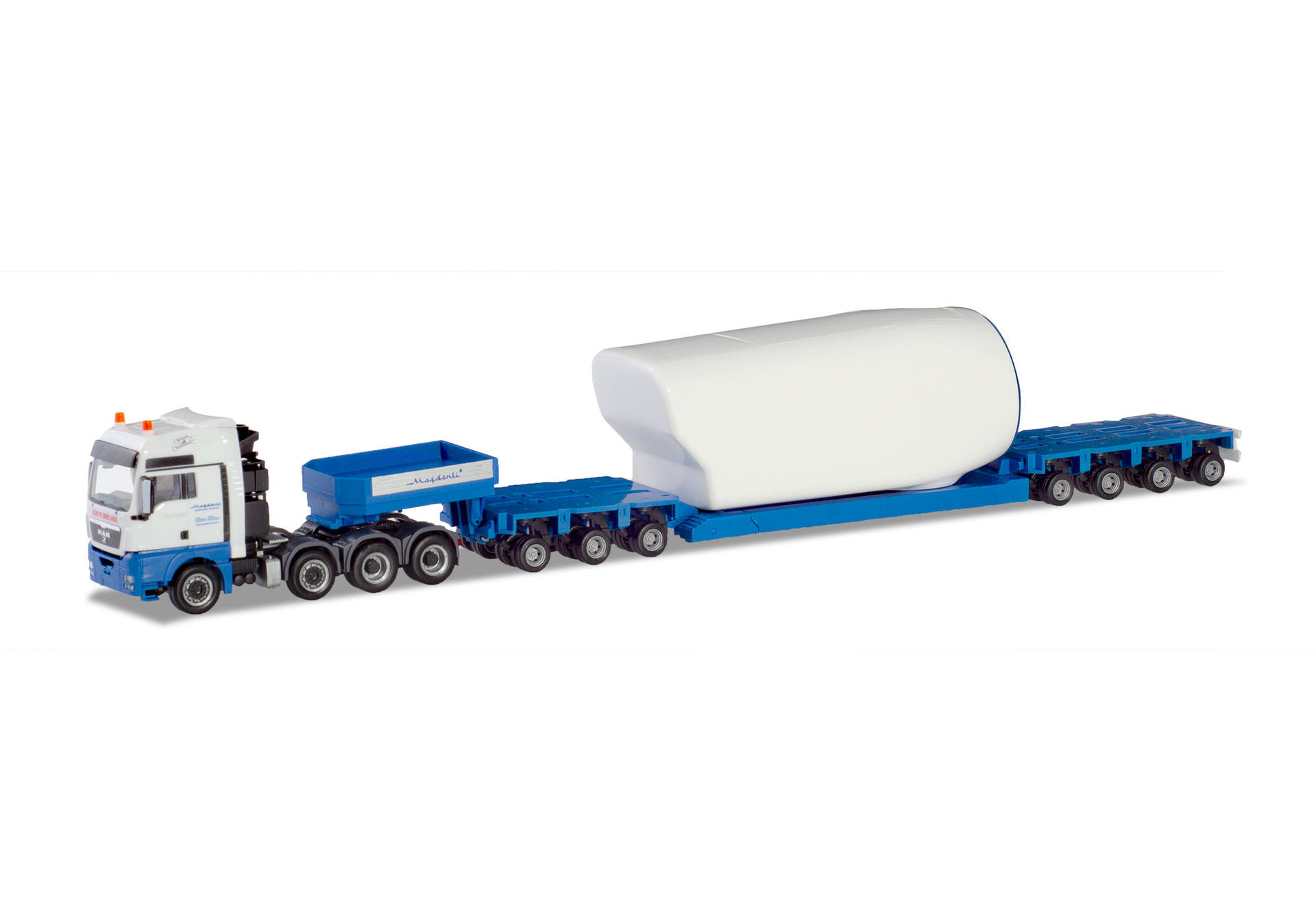 MAN TGX XXL V8 Schwerlast 4a mit Tieflader Goldhofer mit Ladegut Windkraftgehäuse ”Magdenli”