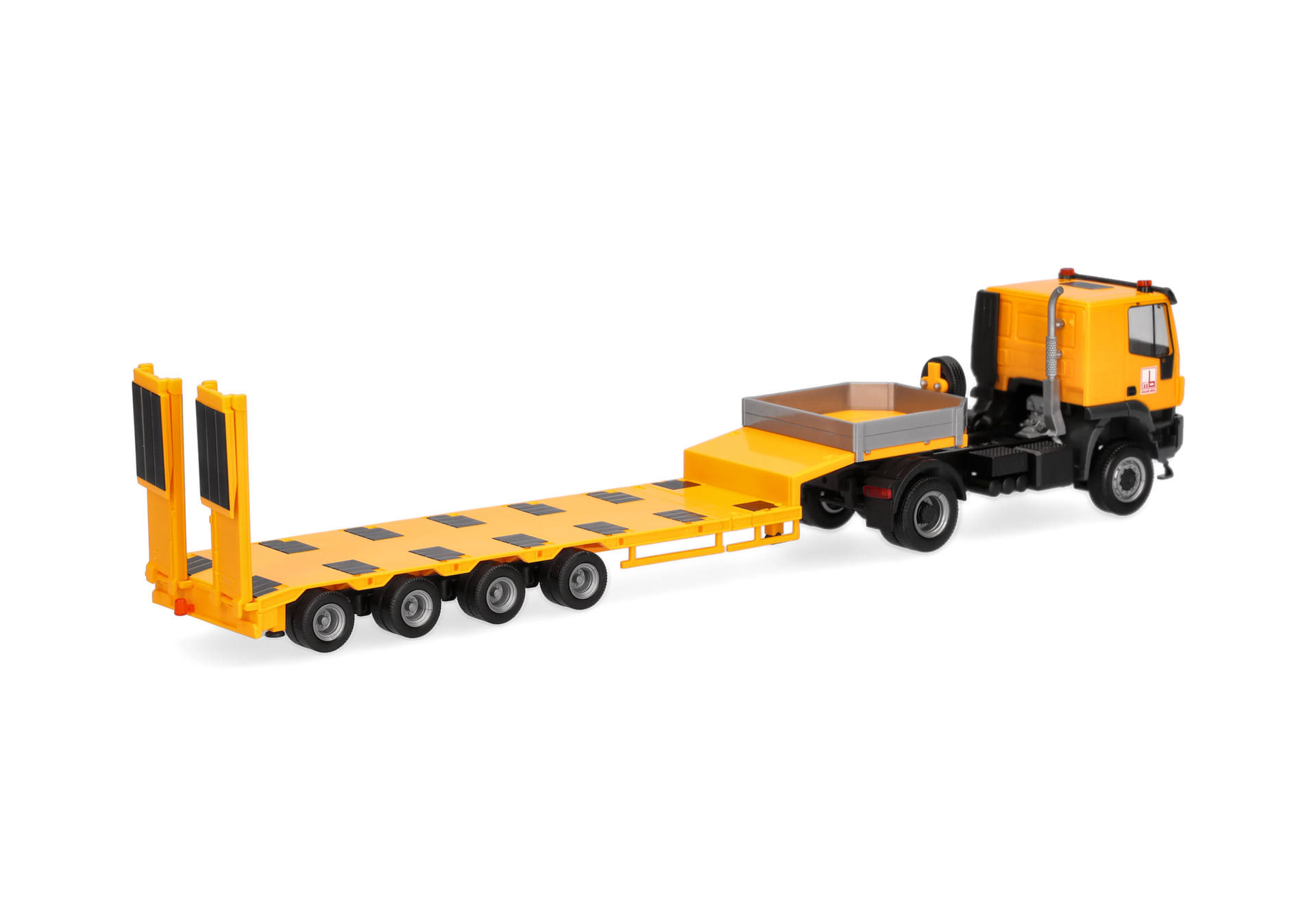 tow truck, flatbed, semi truck, yellow, cargo trailer