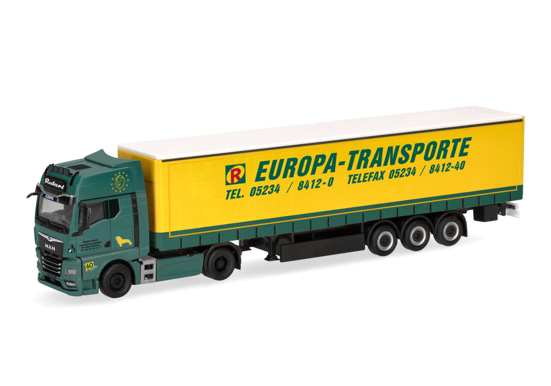 MAN TGX GX curtain canvas semitrailer truck "Rubart Europa-Transporte"