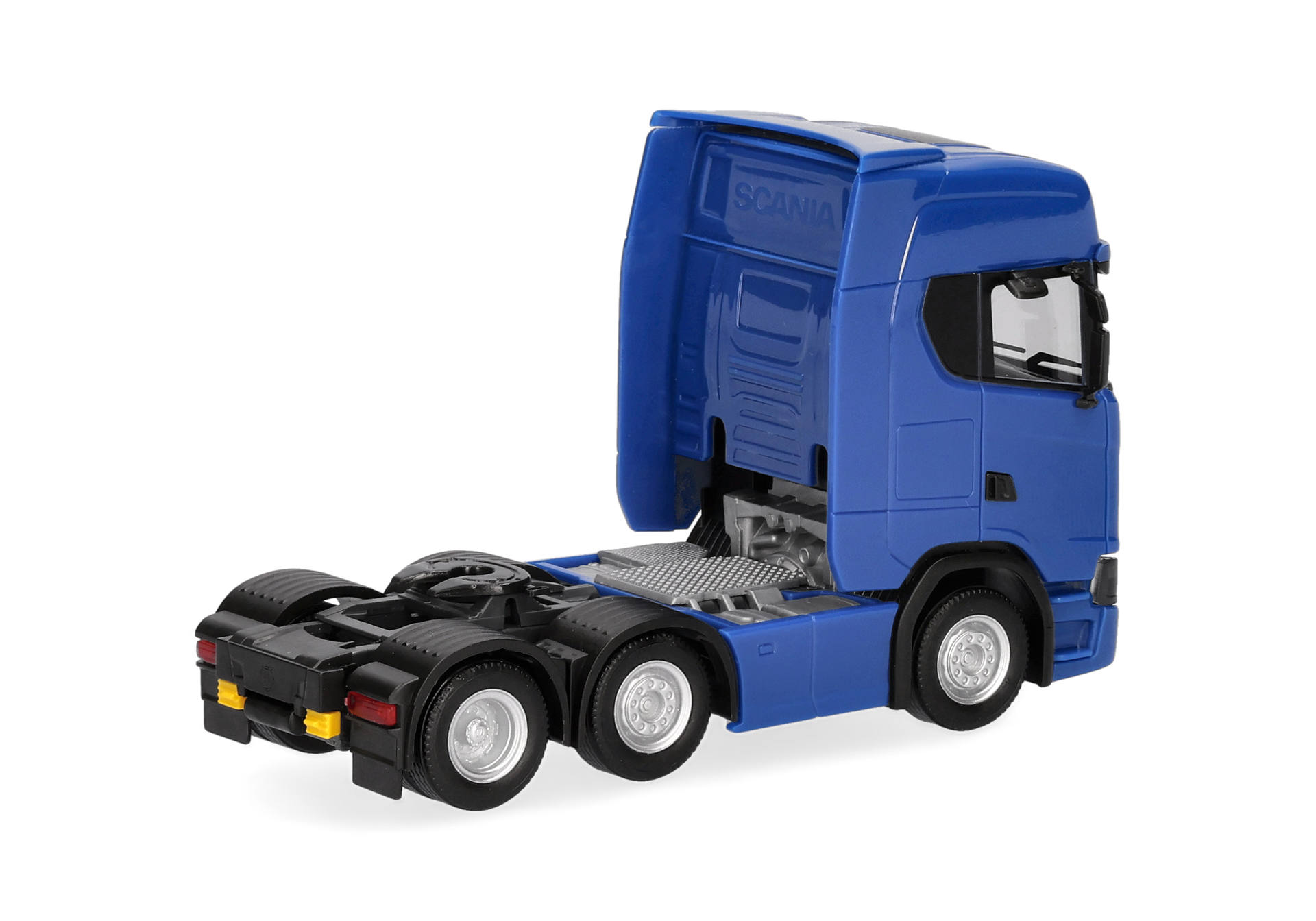 truck, semi-truck, tractor unit, blue color, trailer chassis