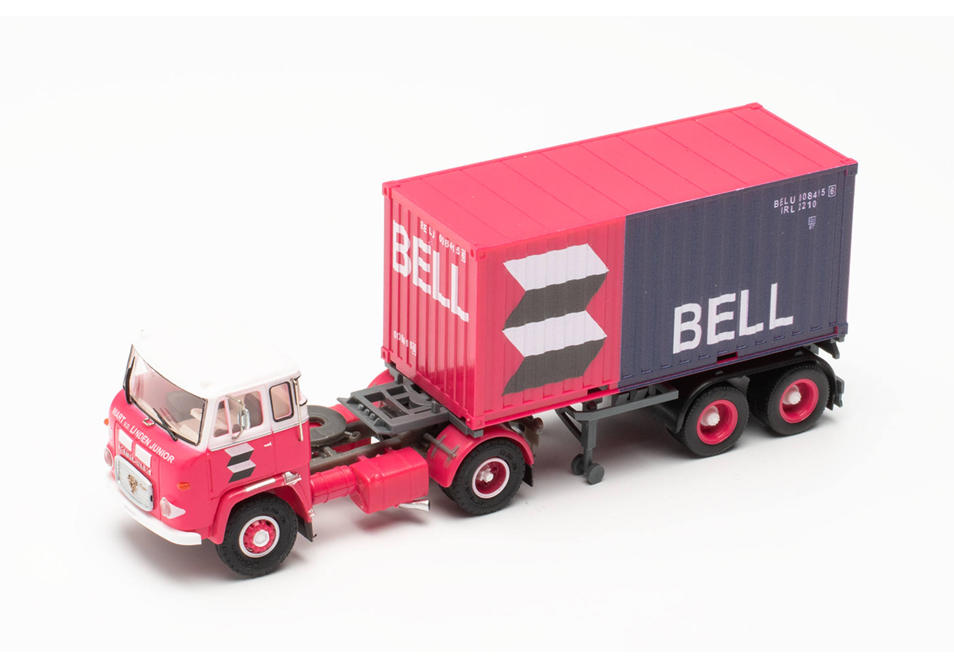 Scania LB 76 container semitrailer truck "van der Linden/Bell" (Netherlands/Lisse)