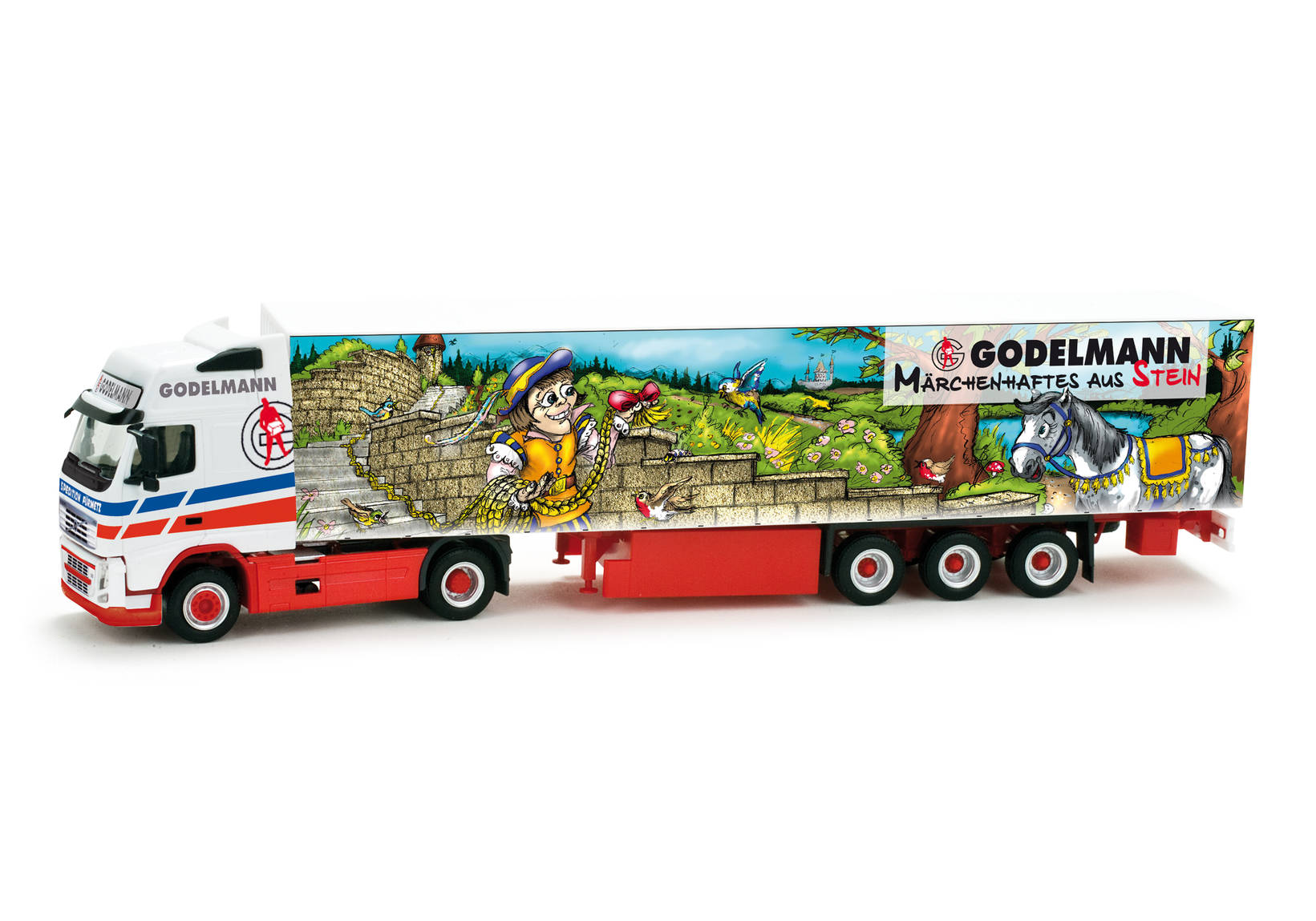 Volvo FH GL. XL Gardinenplanen-Sattelzug "Godelmann Märchentruck III, Fürmetz"