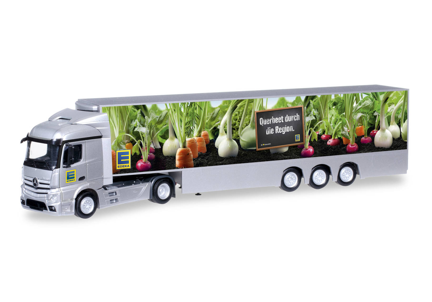 Mercedes-Benz Actros Streamspace 2.3 Jumbo refrigerated semitrailer "EDEKA Querbeet"