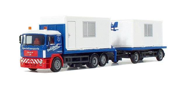 MAN F2000 Rungen-Hängerzug mit Ladekran "Wallek"