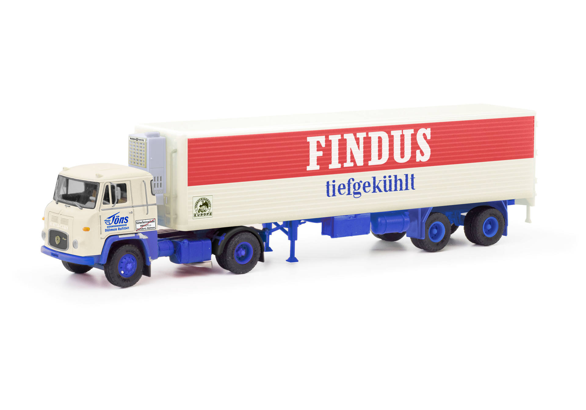 Scania Vabis LB 76 refrigerated box semitrailer truck "Findus"