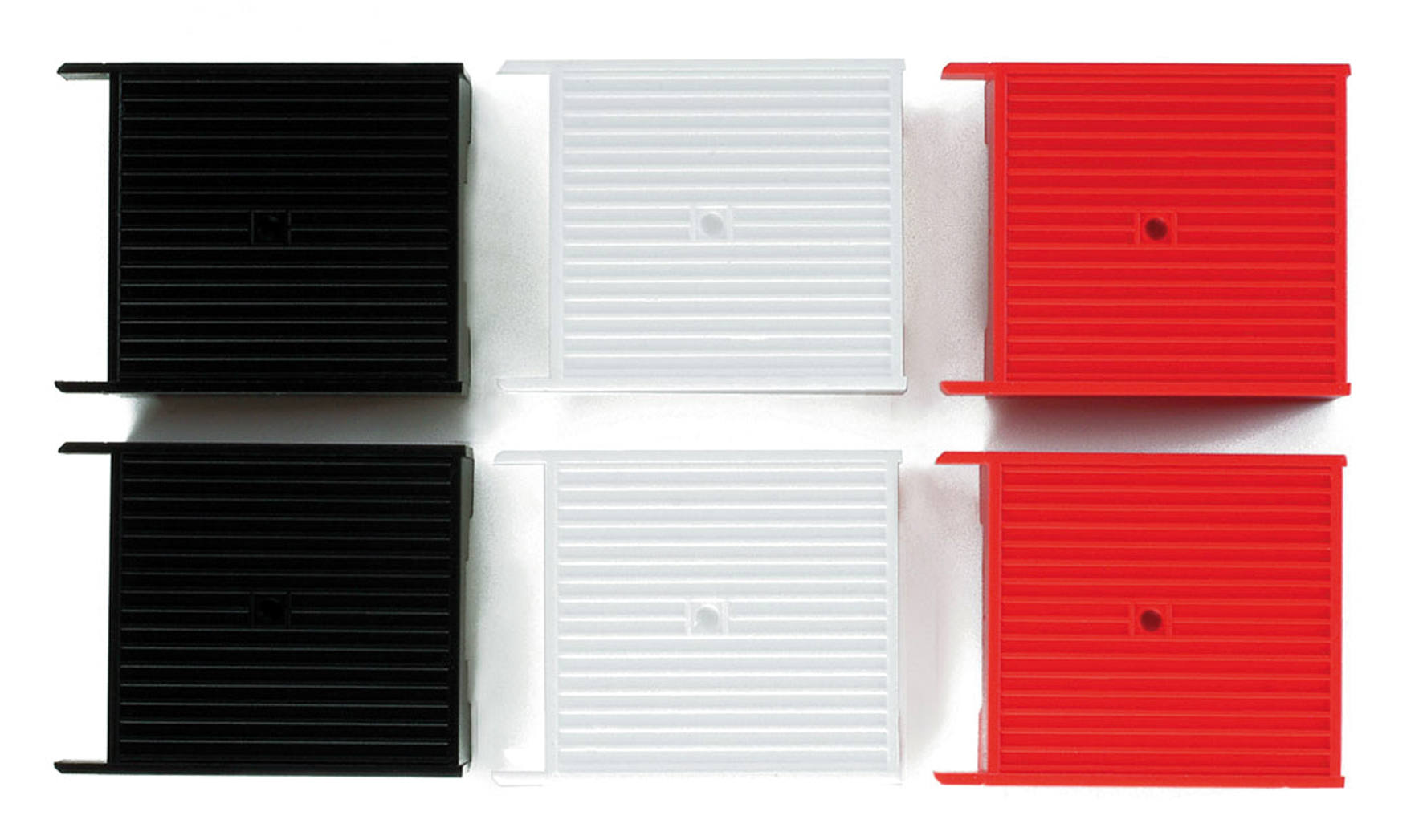Palettenkasten (2x rot, 2x schwarz, 2x weiß)