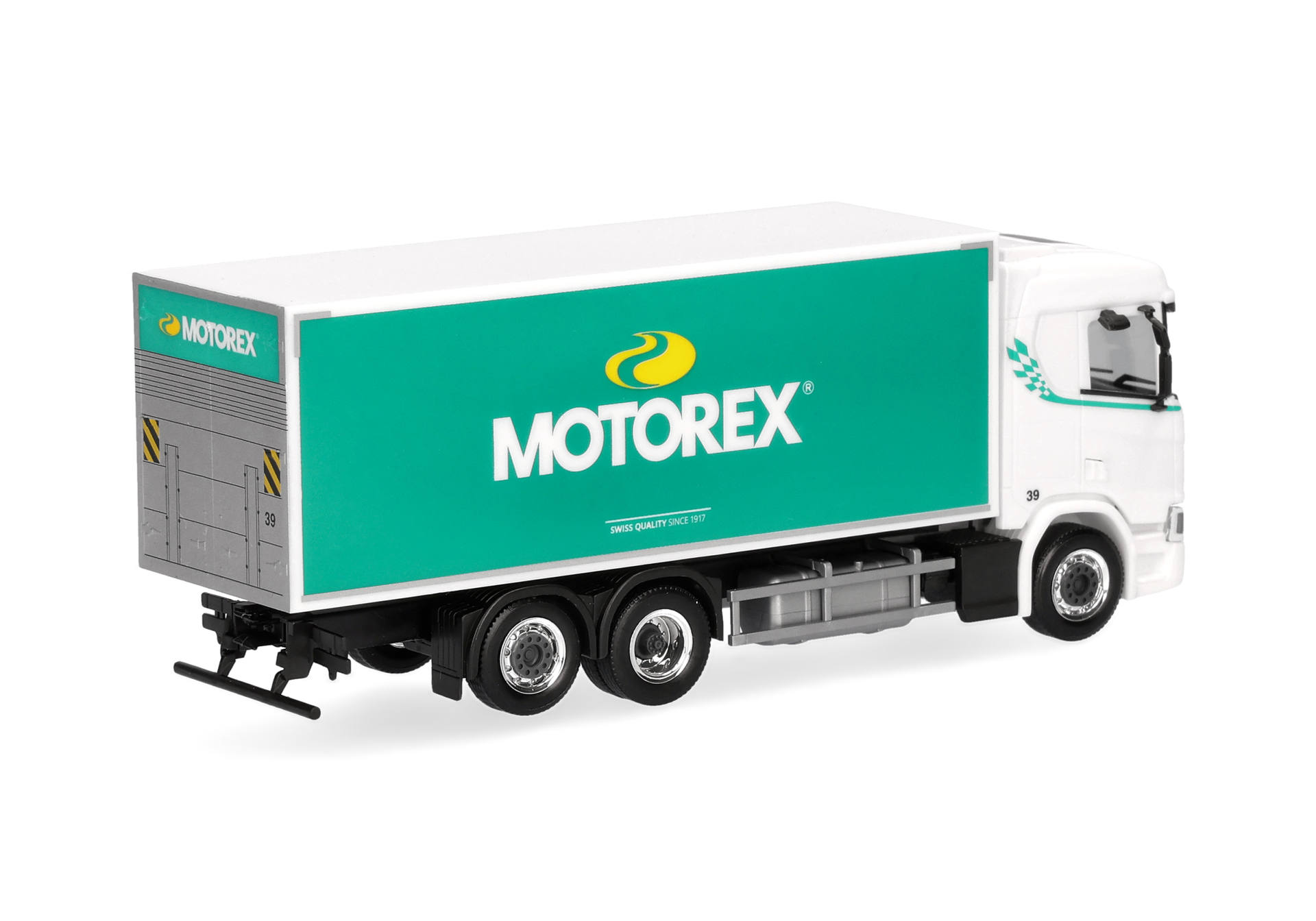 Scania CR 20 low roof box truck 3axles "Motorex" (Schweiz)