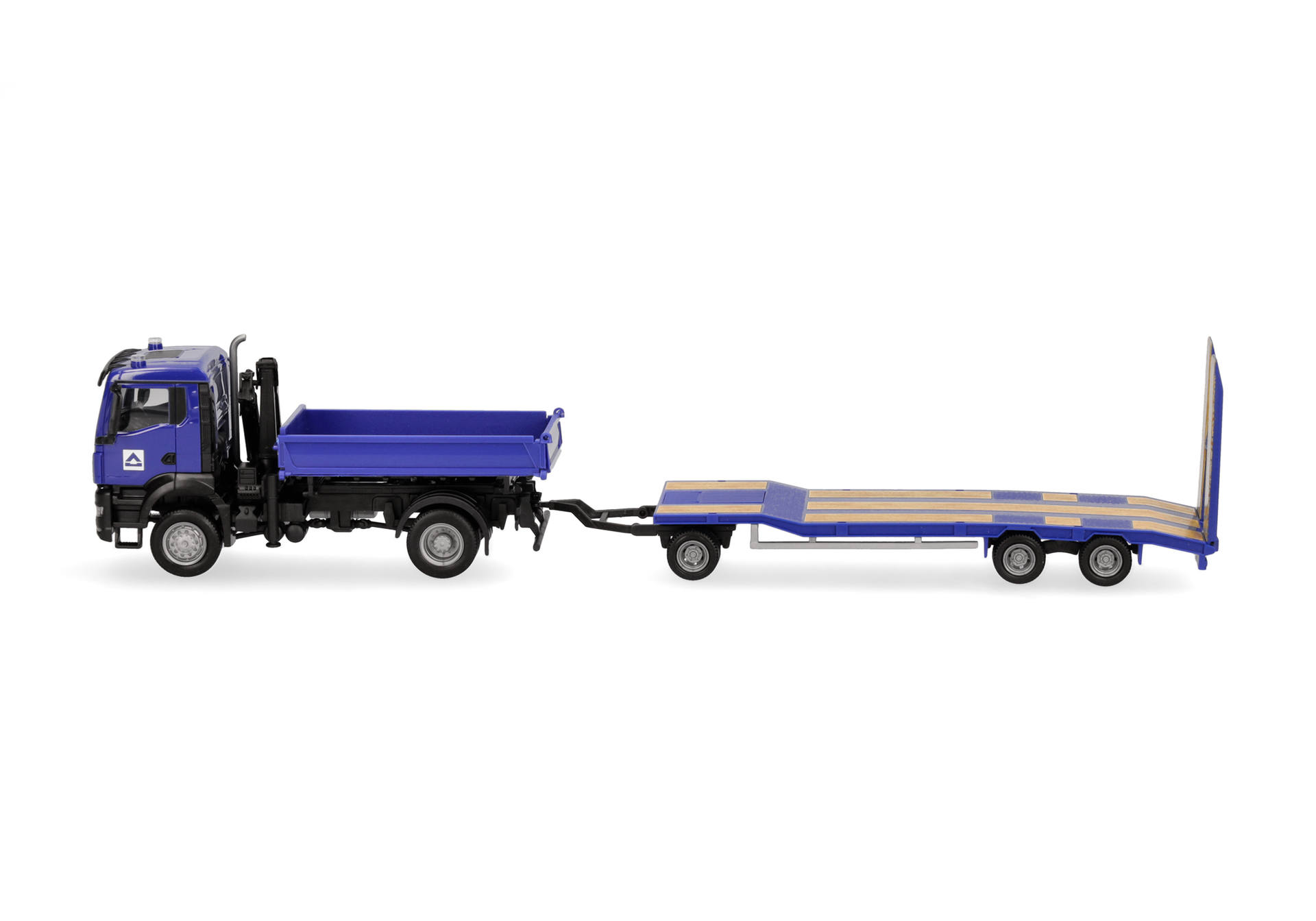 MAN TGS NN 3-way-dumper truck (with crane) and TU3-trailer "Hoch-Tief"