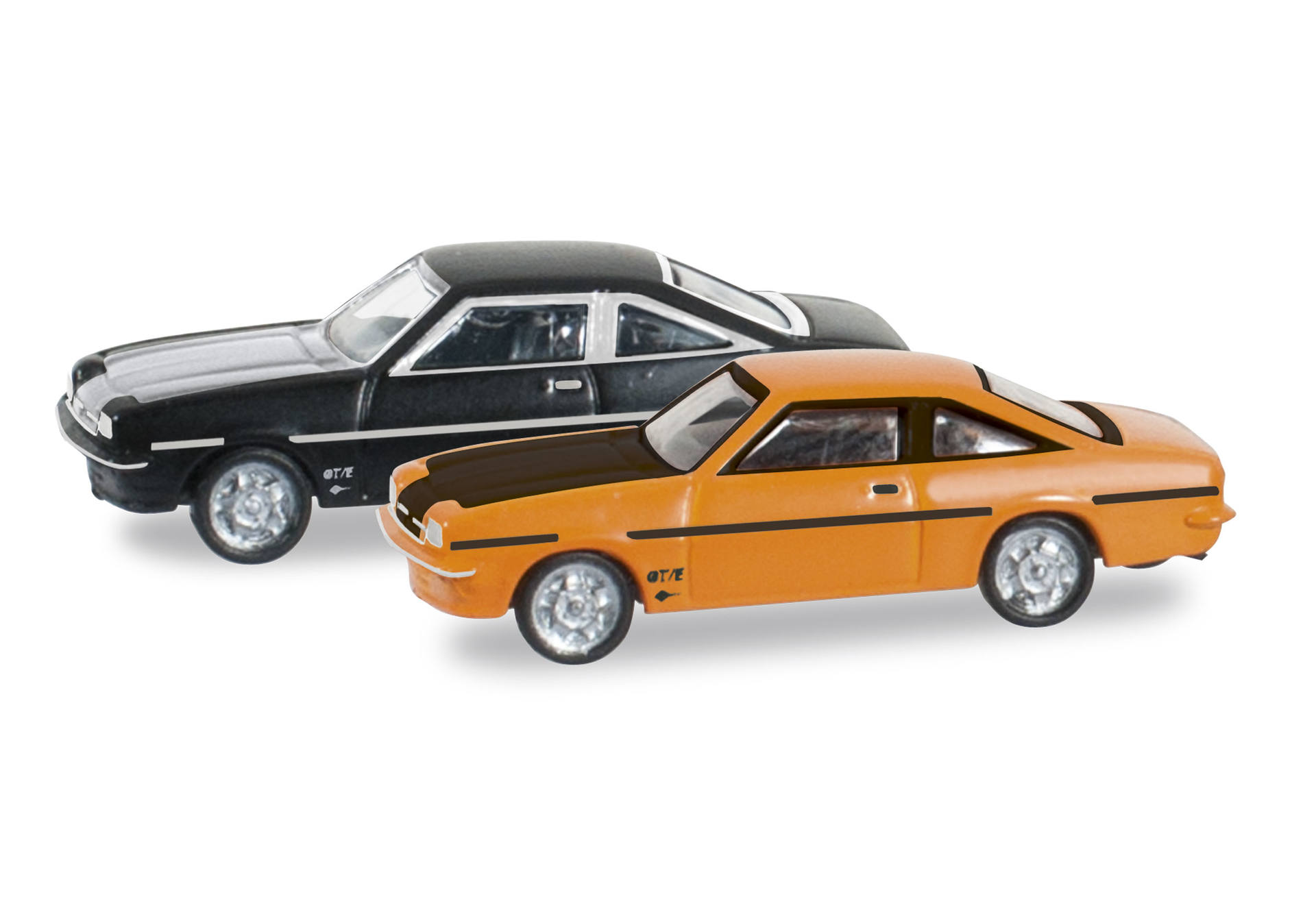 Opel Manta B GT/E 2er Set, schwarz und tieforange