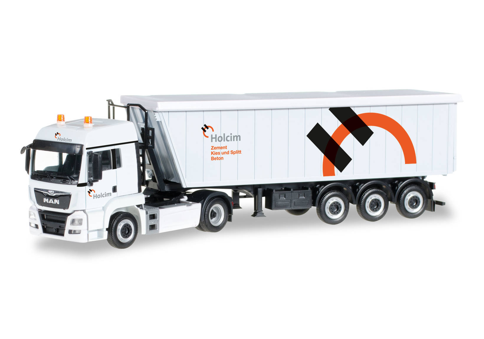 MAN TGS LX Euro 6 Kempf Stöffel-Liner truck semitrailer "Holcim" (CH)