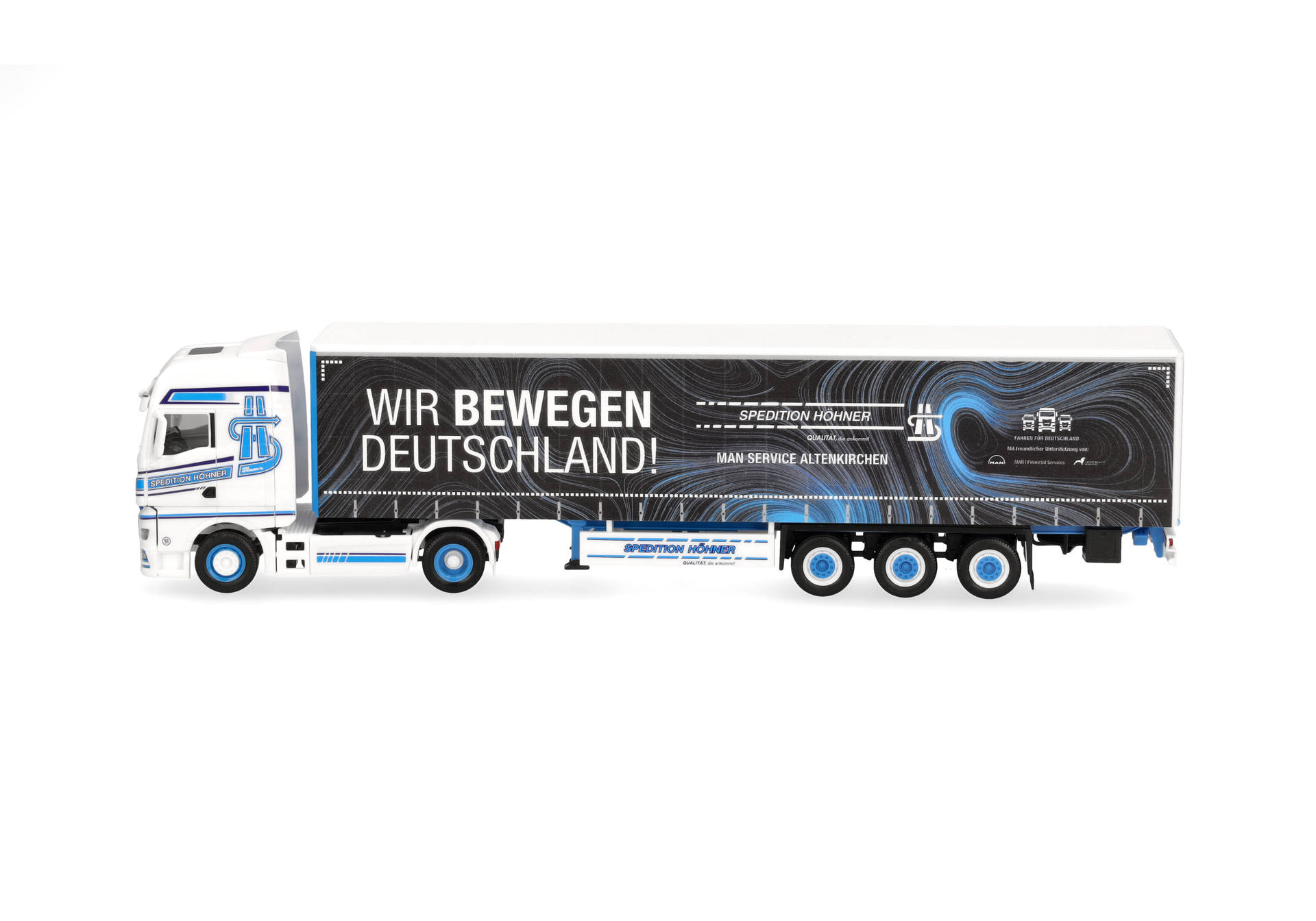  truck, Sattelzug, Anhänger, Lackierung, blau-weiß, Sattelzug, Lkw, Auflieger, Boxauflieger, blau-weiß