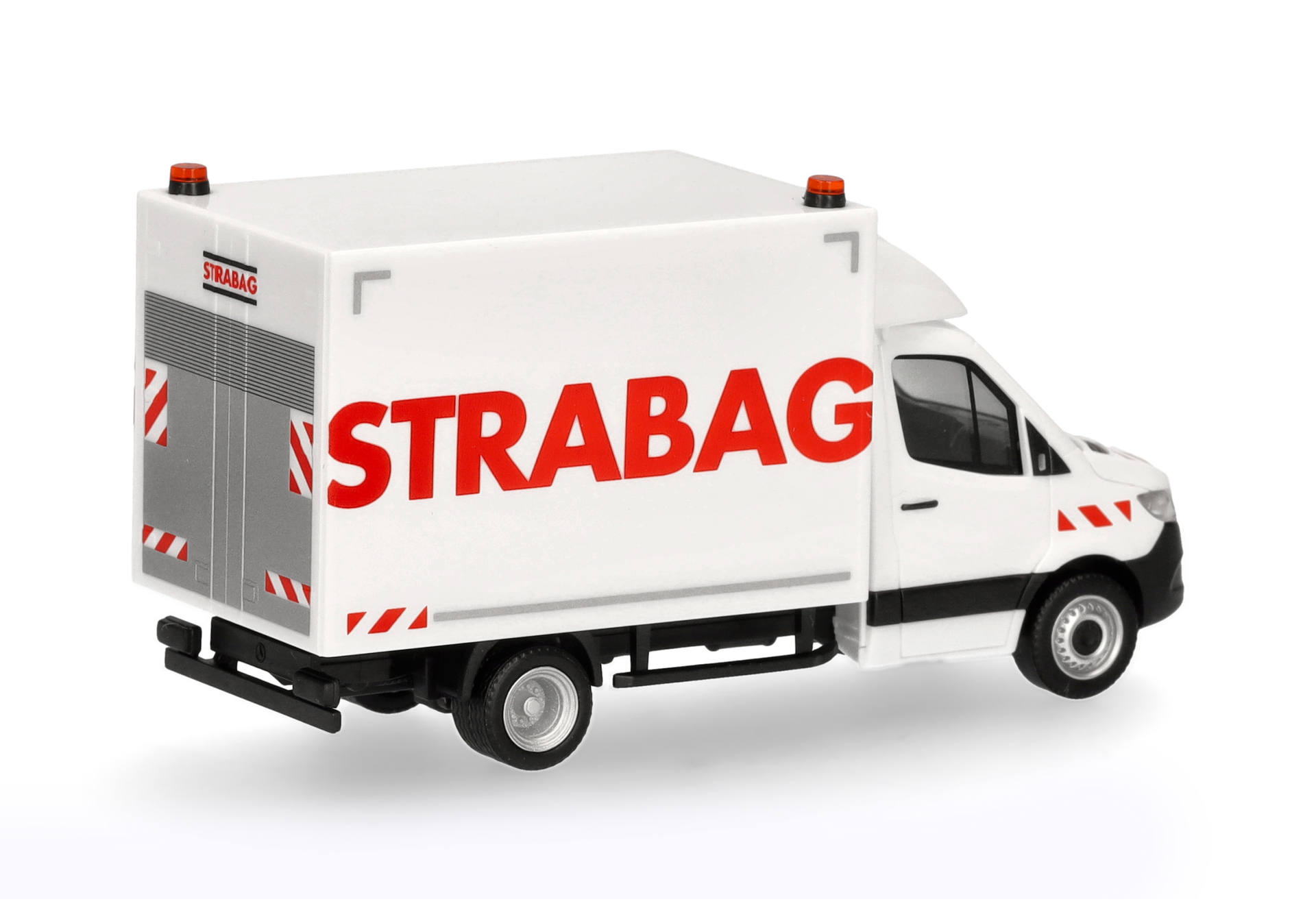 Lastwagen, Lieferwagen, Box-Lieferwagen, weiß, Rot Strabag, Lkw, Transporter, Lieferwagen, Modell, weiß
