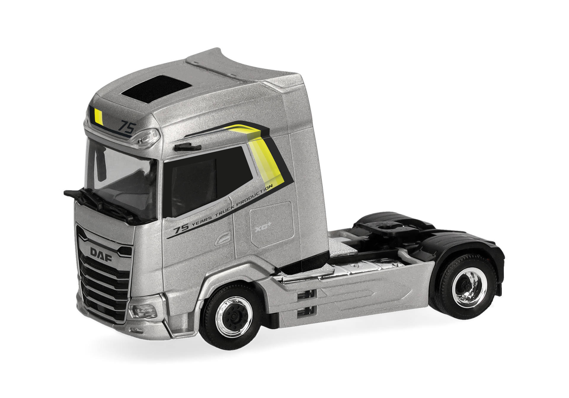 truck, cab, model truck, toy truck, metallic silver