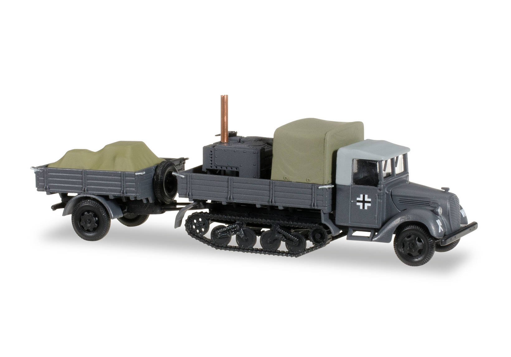 Ford Ersatz G 198 TWA Maultier SSM mit Feldküche und Anhänger