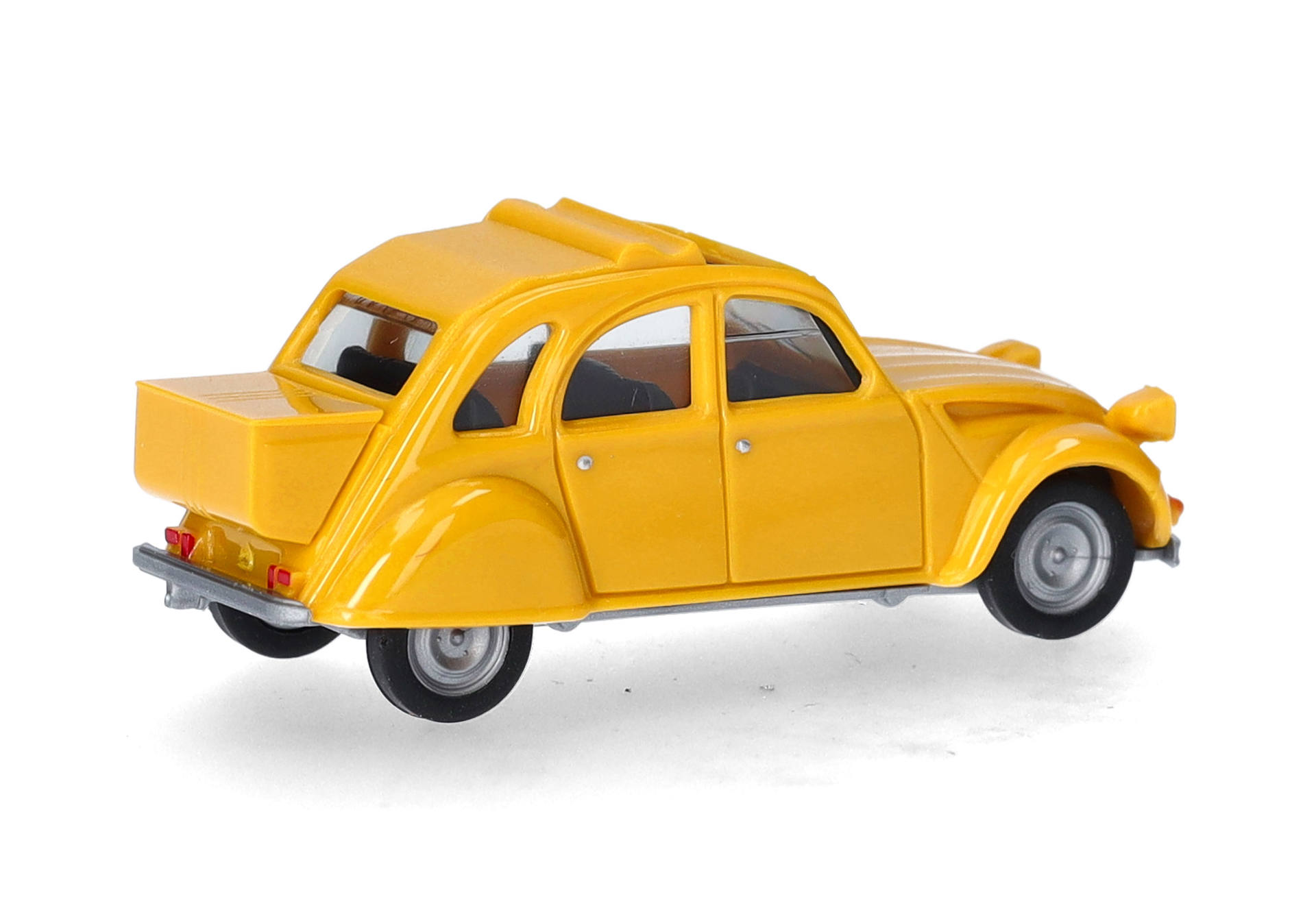 Citroen 2CV with Queue, jaune mimosa