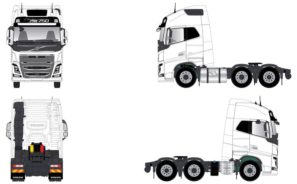 Volvo FH04 GL XL 6x2 rigid tractor